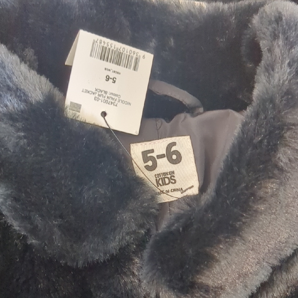Cotton On Kids Black Fuzzy Jacket - Picture 8 of 10